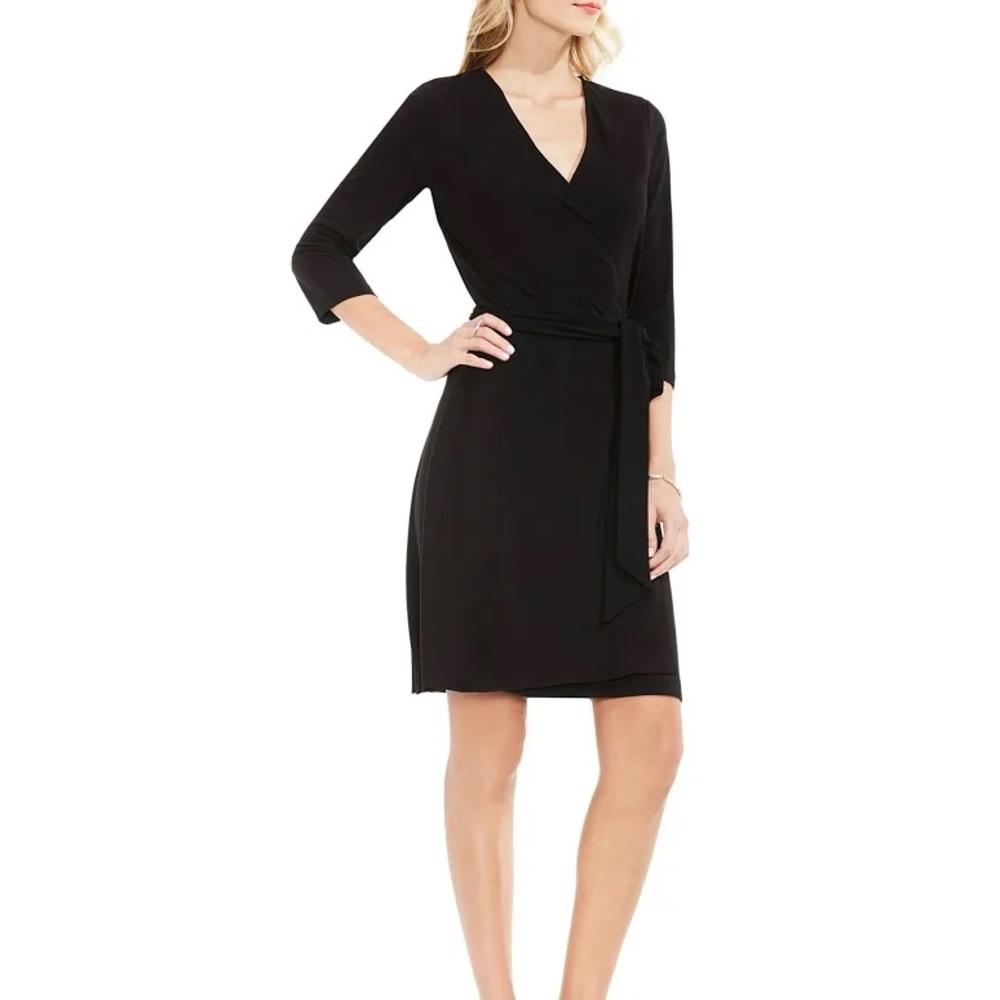 Vince Camuto black wrap dress;size large